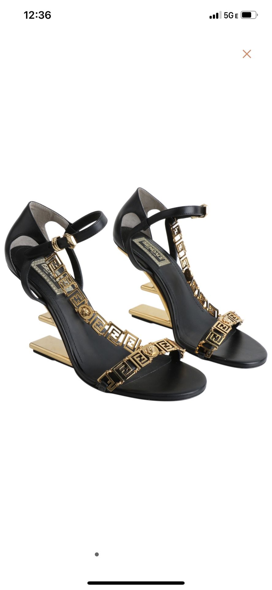 FENDI First Fendace High-heeled sandals in black leather