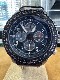 CORTEBERT CHRONOGRAPH WATCH GENUINE LEATHER STRAP