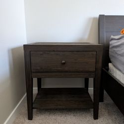 Two Matching Wooden Nightstands 
