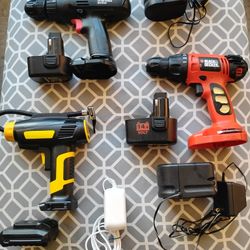 2 Drills And A Tire Inflation Device 