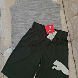 PUMA Brand Boy's Short And Tee Set Size 8