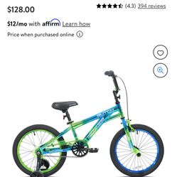 Genesis 18" Glitch Boy's BMX Bike, Blue/Green (Like-New)