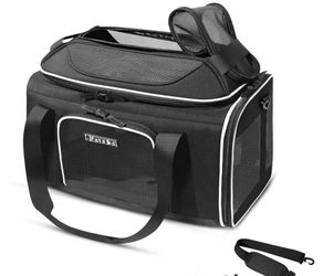 Petskd Top and Side Expandable Pet Carrier 17x11x9.5 Inches Alaska Airline Approved, SoftSided Carrier for Small Cats and Dogs with Locking Safety Zip