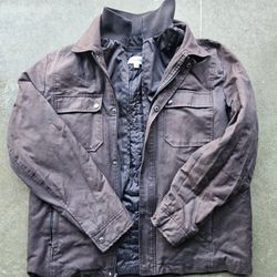 Calvin Klein Men’s Brown Field Jacket Quilted Lined Utility Coat Size