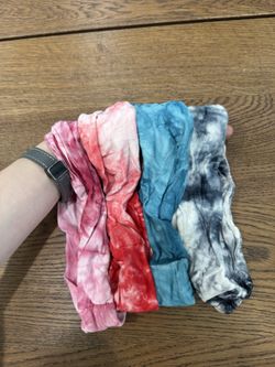 New Tie Dye Stretch Headbands Set of 4 – Soft Wide Yoga Workout Hair Bands