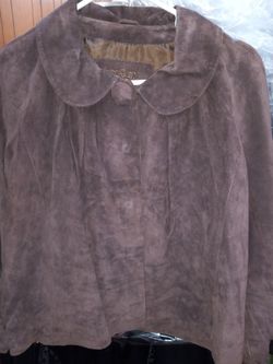 Live A Little  Brown Leather Jacket Size Medium 