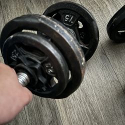 40 Lb Total All Steel Dumbbell Set