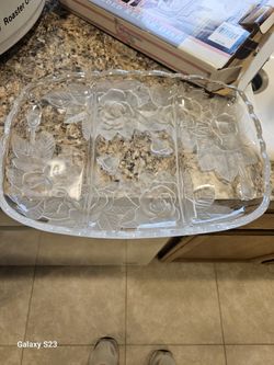 12" Crystal Relish Tray