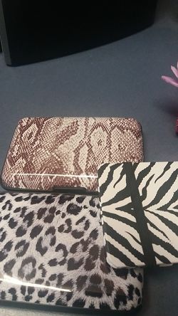 TWO WALLETS, ONE CARD HOLDER AND LIPSTICK CASE