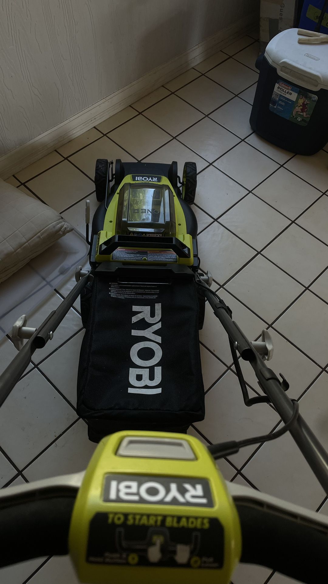 Ryobi One push lawn mower 18 volt 13inch cordless-NO BATTERY
