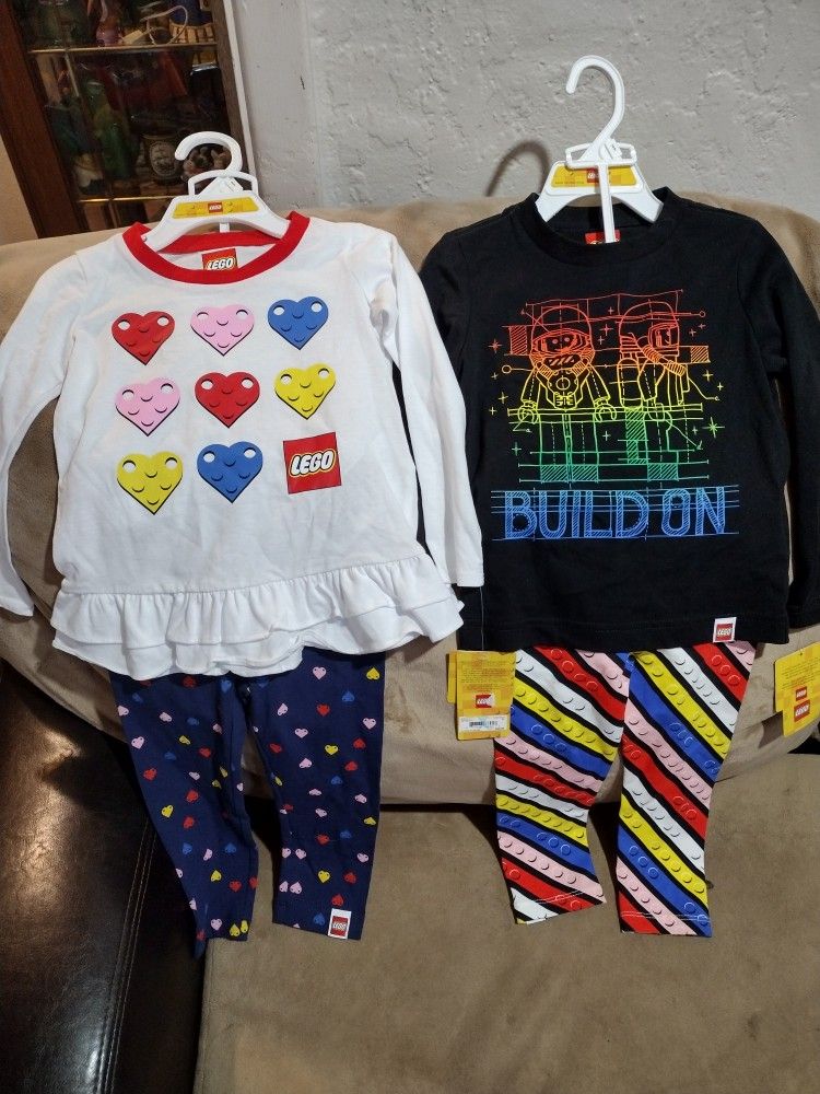 NWT Lego Outfit On Left, Two Pieces. Size 2T.