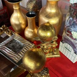 Gold Decor, Gold Meyrs Gold Everything Having AYard Sale Today