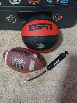 Brand new basketball/ football and pump