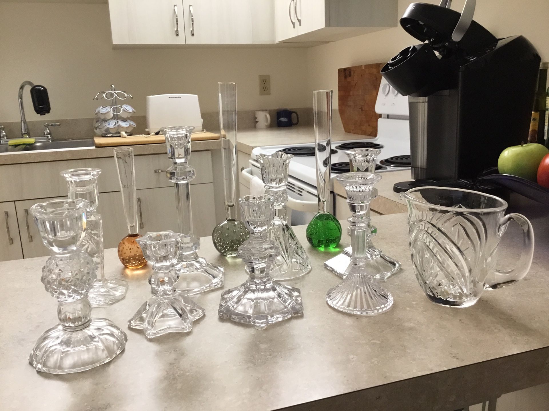 Cut Glass Stemware/ Bud Vases