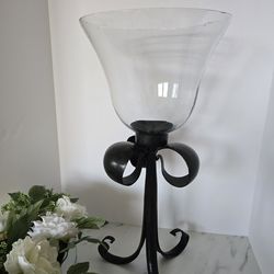 Candle holder/ 3 bows Hurricane Park Hill Collection