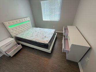 Full size bed frame with mattress 1 nightstand dresser all new furniture free delivery free installation