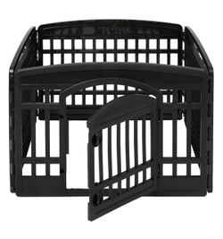 Black Plastic Pet Playpen with Door