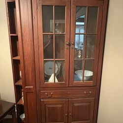2 piece China set wooden cabinet