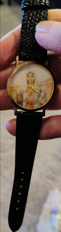 Beautiful Virgin Mary Quartz Wrist Watch - Immaculate Heart Devotional Gift