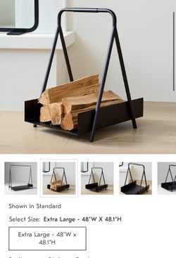 Gorgeous Iron West Elm fireplace log holder - New