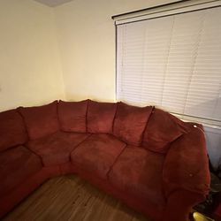 Large Red Sectional - Great Condition! 