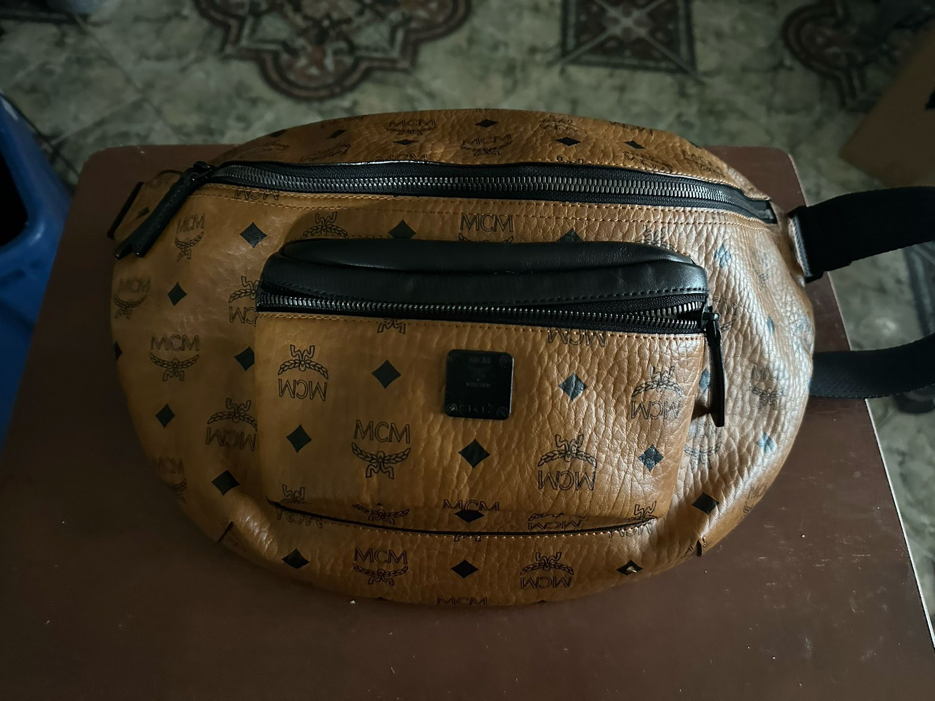MCM Men’s Fursten Visetos Large Belt Bag