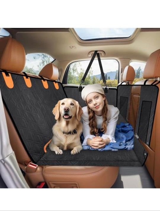 Loiion Back Seat Extender for Dogs,6 in 1 Convertible Dog Car Seat Cover for Back Seat, Pet Seat Cover with Mesh Window,Back Seat Covers for Car Trave
