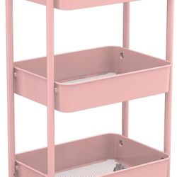 Cute Pink 3 Tier Utility Storage cart  Assembled 
