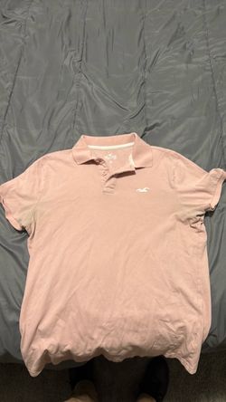 Pink hollister polo shirt