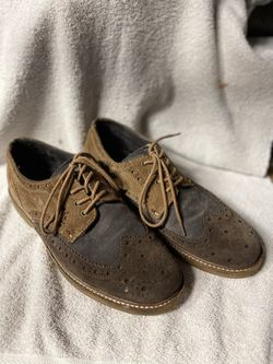 MENS ALDO WING TIP SUADE SHOE 