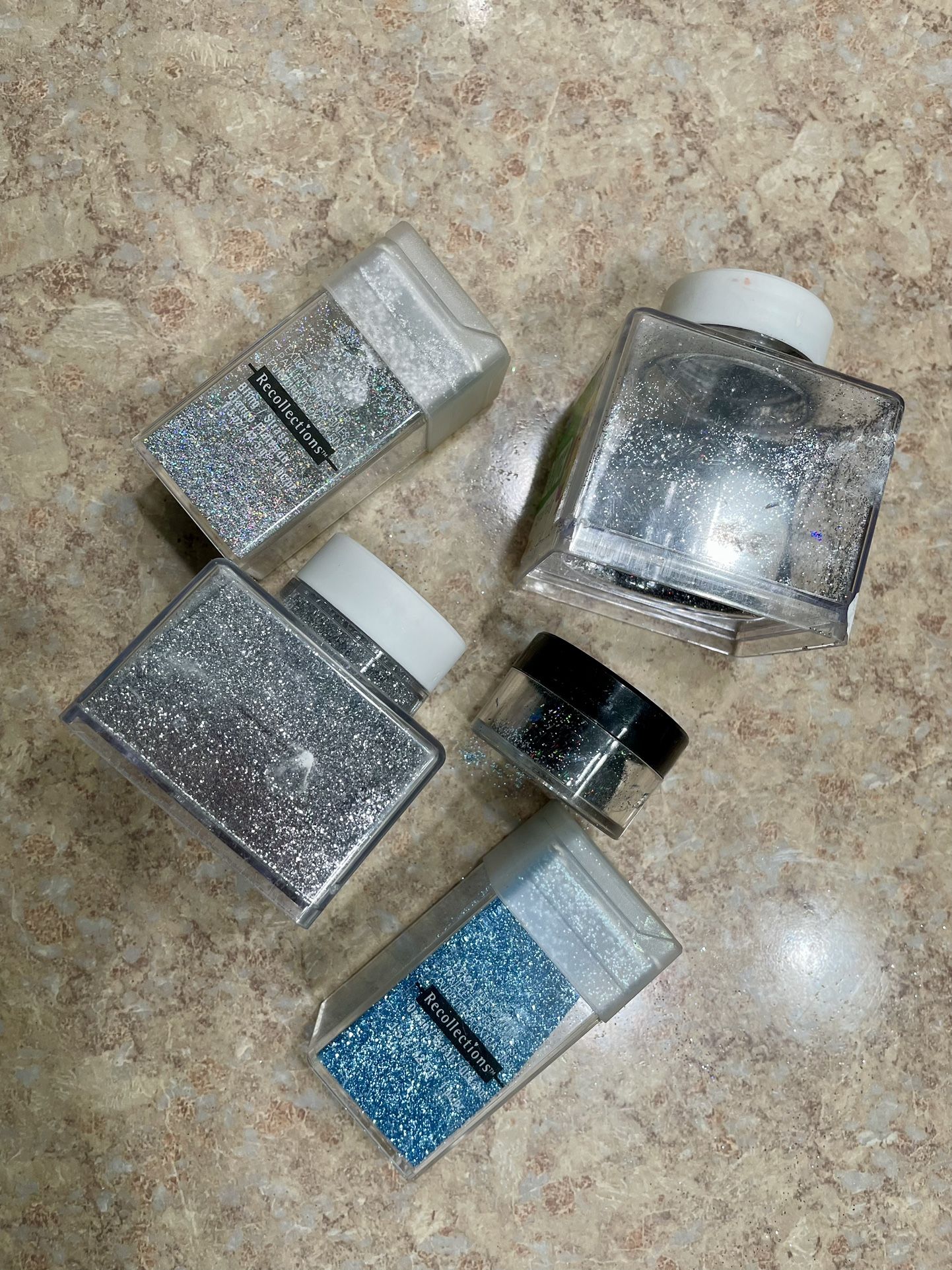 Blue,Black,and Grey Glitter For Crafting - 3$
