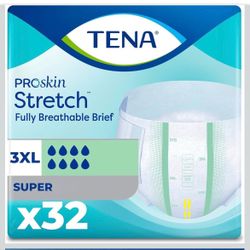 Unisex Stretch Plus Briefs, Adult Diapers with Tabs, Maximum Absorbency, Incontinence and Bladder leaks Control, 3XLarge, 32 Count