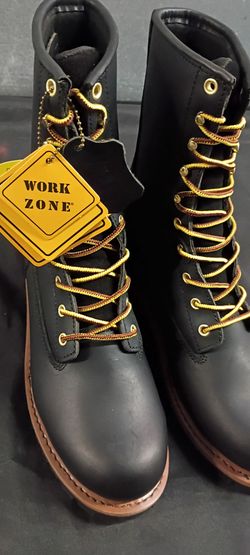 Brand new work zone waterproof Boots with steel toe size 8.5m