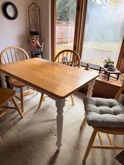 Farmhouse Dining Table with 4 Chairs