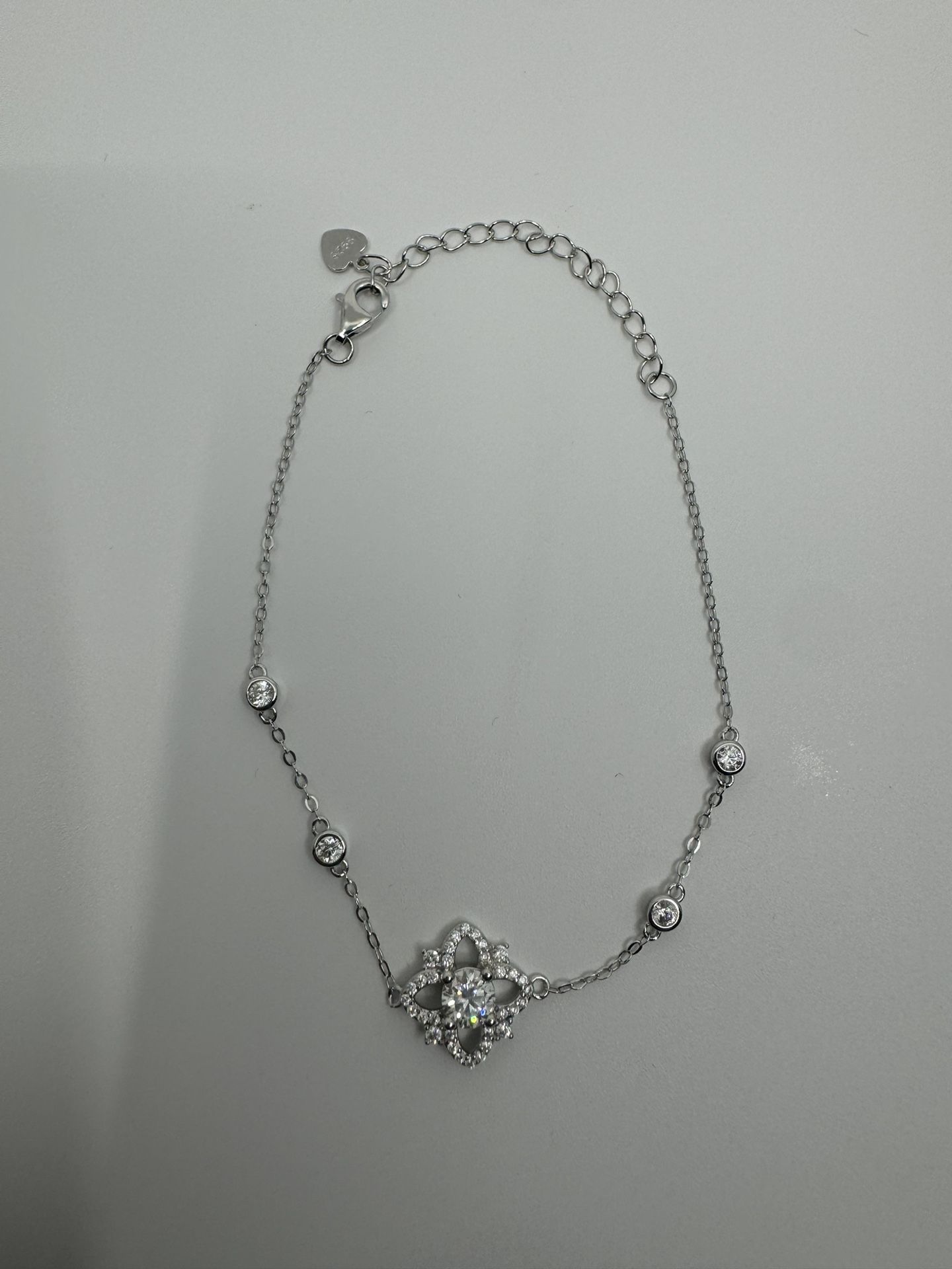 GRA Certified 0.5ct Moissanite Sterling Silver Bracelet – Luxury Adjustable Chain