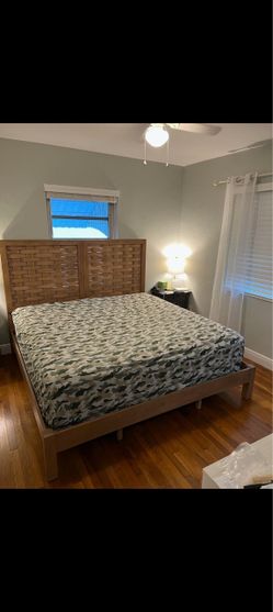 King Size Woven Wood Bed Frame — $200