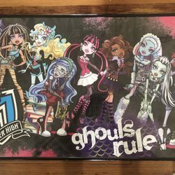 34” X 22” Framed Monster High Ghouls Rule Poster