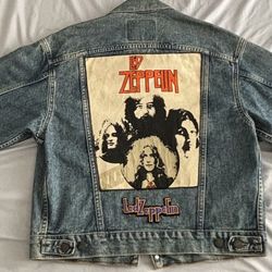 Vintage Levi's Denim Trucker Jacket 70(contact info removed) With Led Zeppelin Patches SMALL
