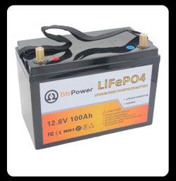 12V 100AH Lithium Battery,5000+ Deep Cycle LiFePO4 Battery with Built-in 100A BMS fit for Home Storage,Trolling Motor,RV,Off-Grid System,Solar Power S