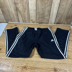 Adidas Essential 3 Stripe Black Joggers Men's Large Sweatpants