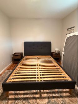 Upholstered  queen bed frame