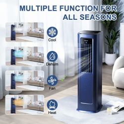 Portable Air Conditioner Cools 1,000 sq. ft. with Dehumidifier, Heater and Remote,