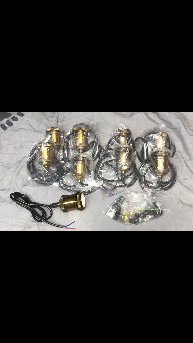 BRAND NEW Vintage style antique brass DIY wired pendant lights