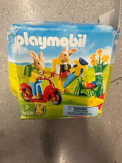 PLAYMOBIL 4458 Easter Bunny Motor Scooter Bike Rabbit Eggs new damaged box
