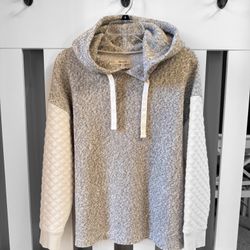 madewell quilted-sleeve hoodie sweatshirt small oversized 