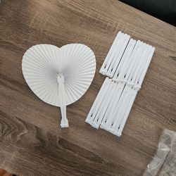 12 Heart Shaped Paper Fans