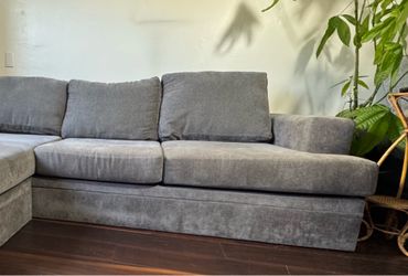 FREE DELIVERY! Living spaces Bonaterra Sofa with Reversible Chaise (charcoal gray)