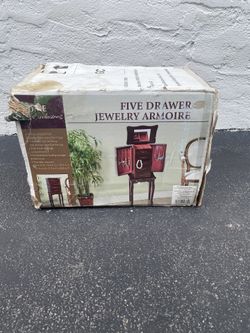 NIB Five Drawer Jewelry Armoire