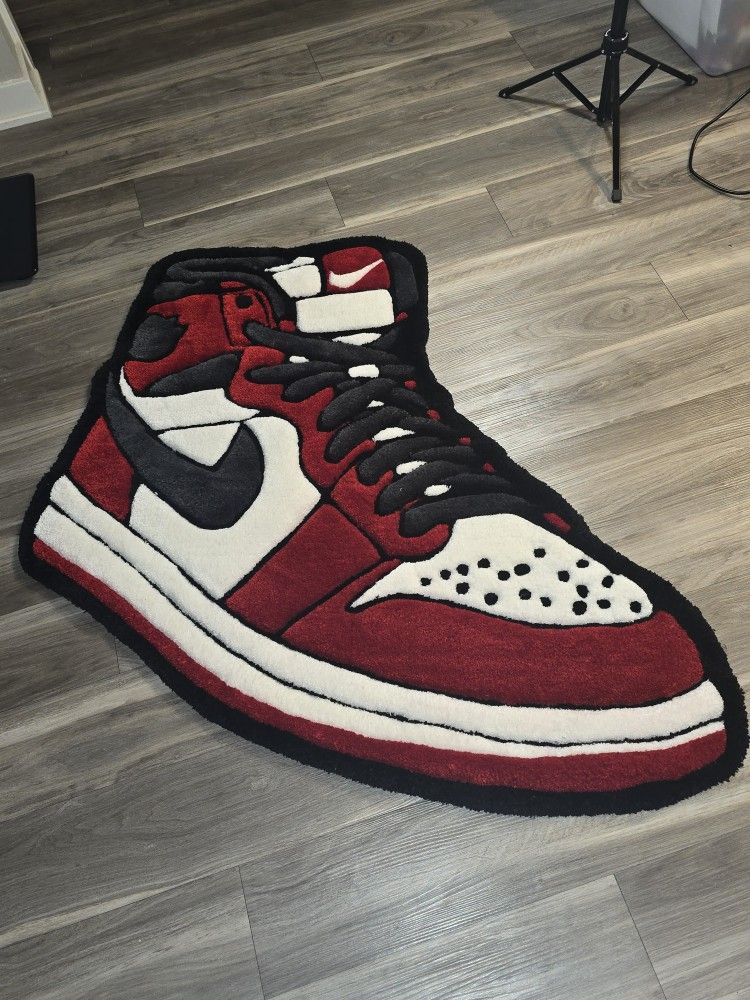 Custom Handmade Jordan 1 Chicago Rug