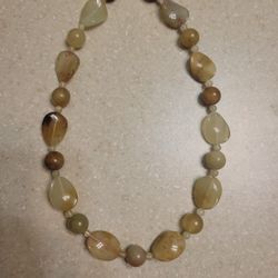 Jade Necklace With 14 K Gold Clasp 